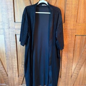 Velvety striped duster jacket / robe